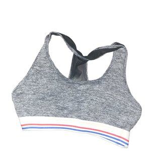 Large grey sports bra.